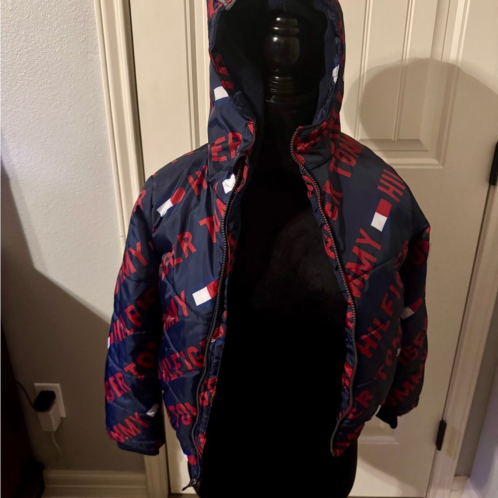 Tommy Hilfiger Kids' Red and Blue Puffer Jacket